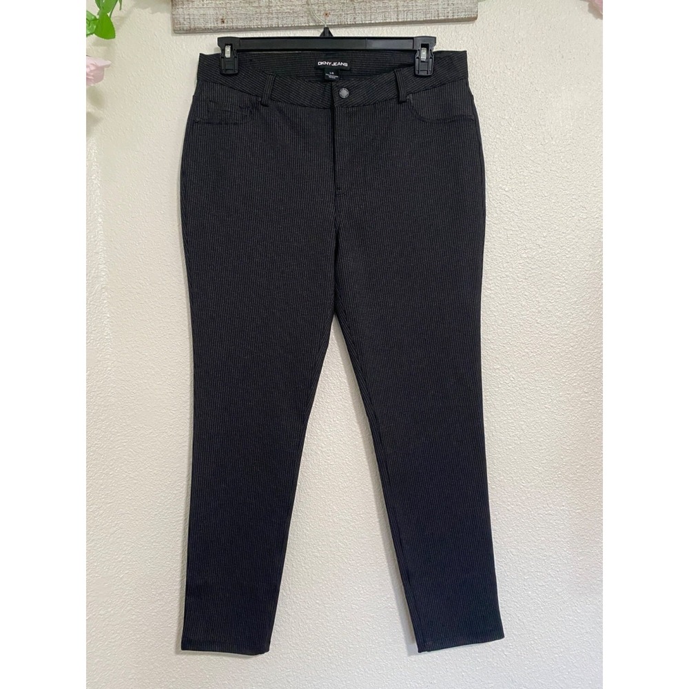 DKNY Jeans Women's Gray Mid Rise Comfort Slim Ponte Pant Sz Large